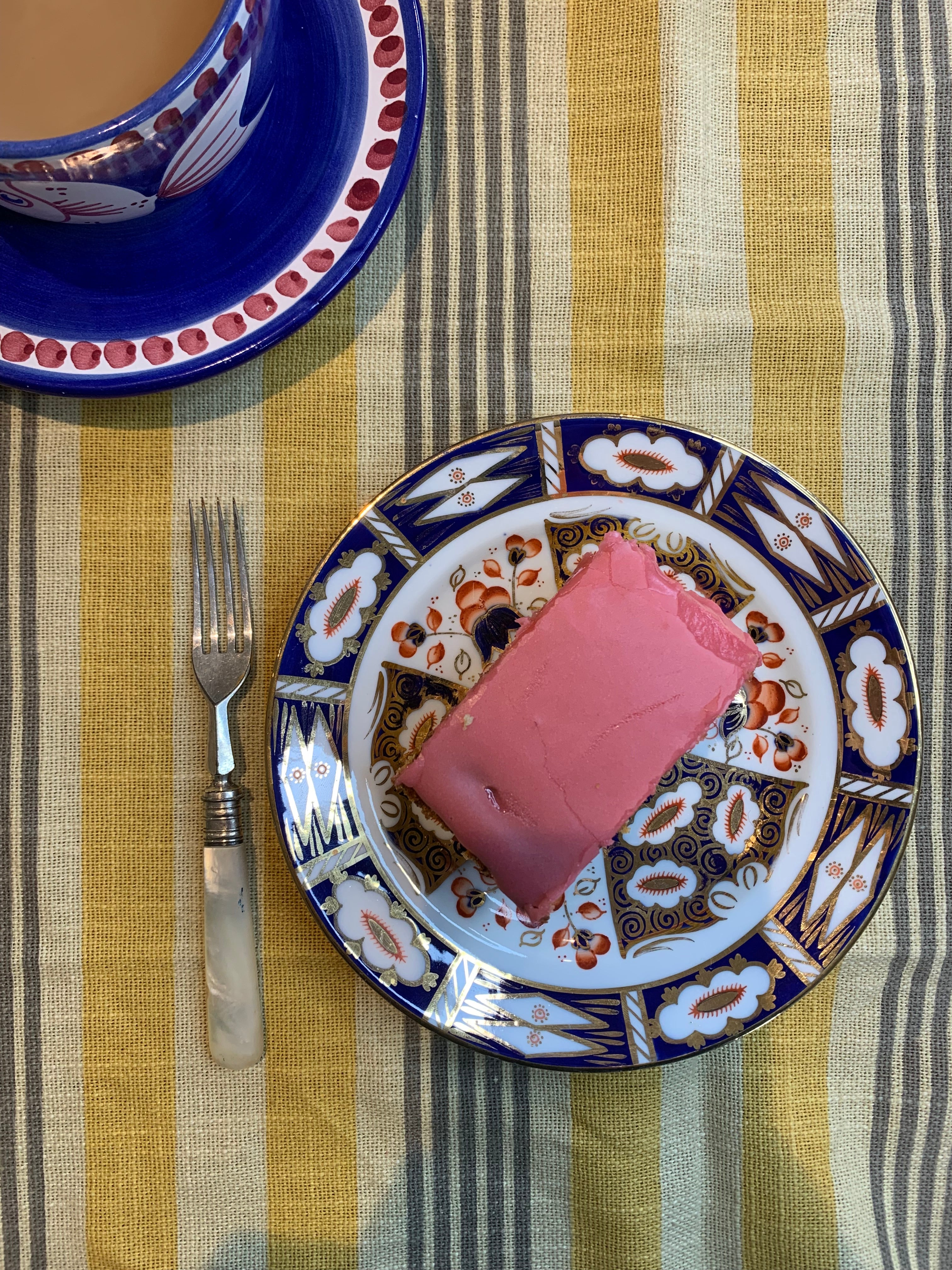 Vanilla Sponge Slice with Raspberry Jam and Raspberry Glaze