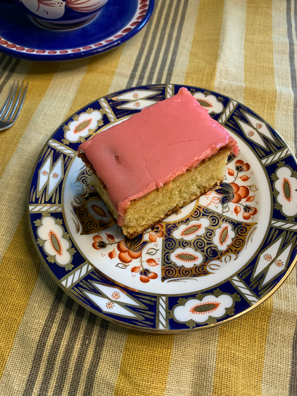 Vanilla Sponge Slice with Raspberry Jam and Raspberry Glaze