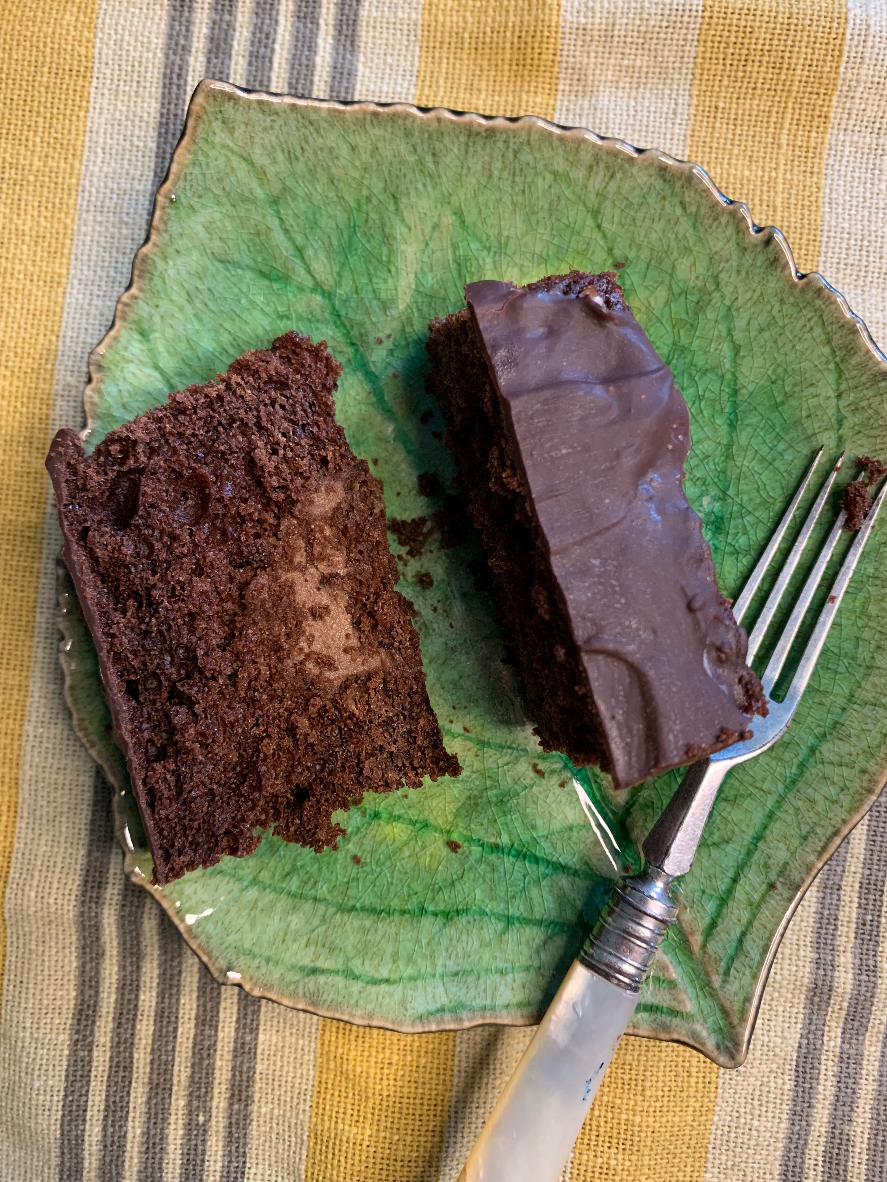 Chocolate Sponge Slice, Chocolate Custard, and Dark Chocolate Ganache
