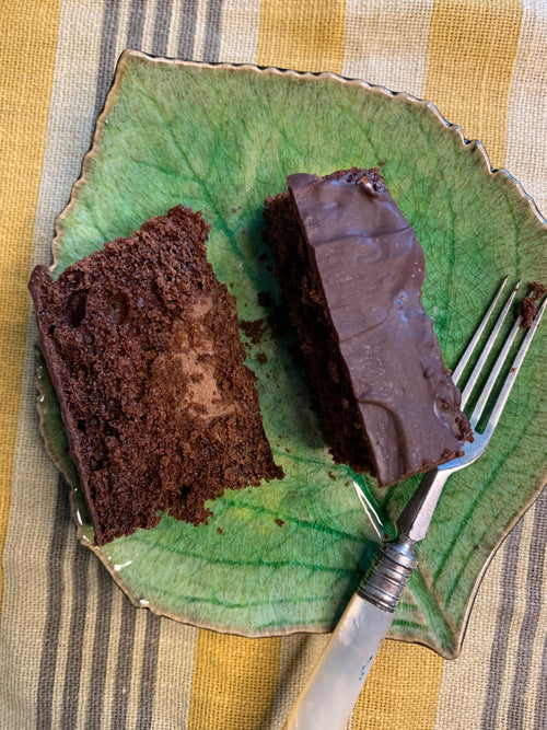 Chocolate Sponge Slice, Chocolate Custard, and Dark Chocolate Ganache